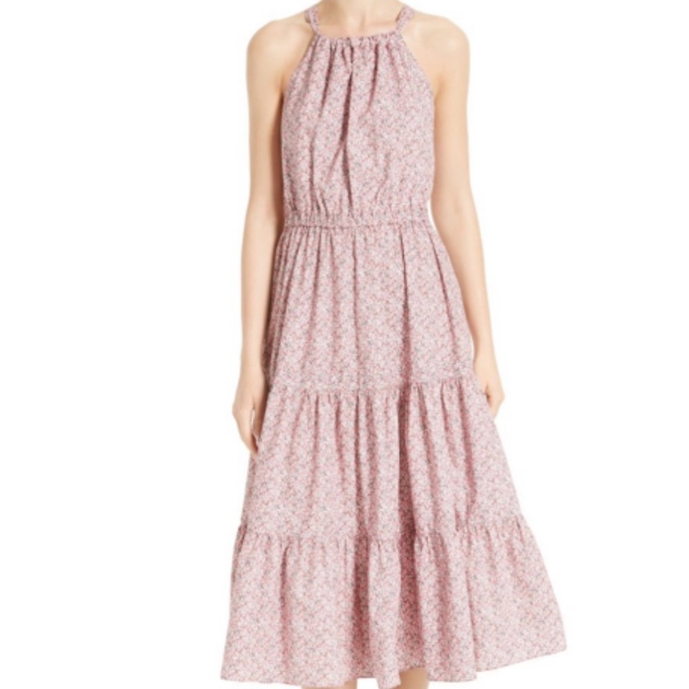 LA VIE REBECCA TAYLOR Meadow Floral Tie Back Tiered Sundress Size Medium - Picture 5 of 12